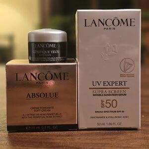 Lancome Absolue Eye Cream and UV Expert Set - Gold and White